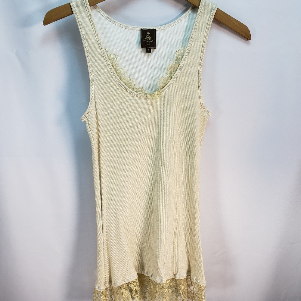 Guy Rover Gold Lace Trimmed Tank Top Size Small